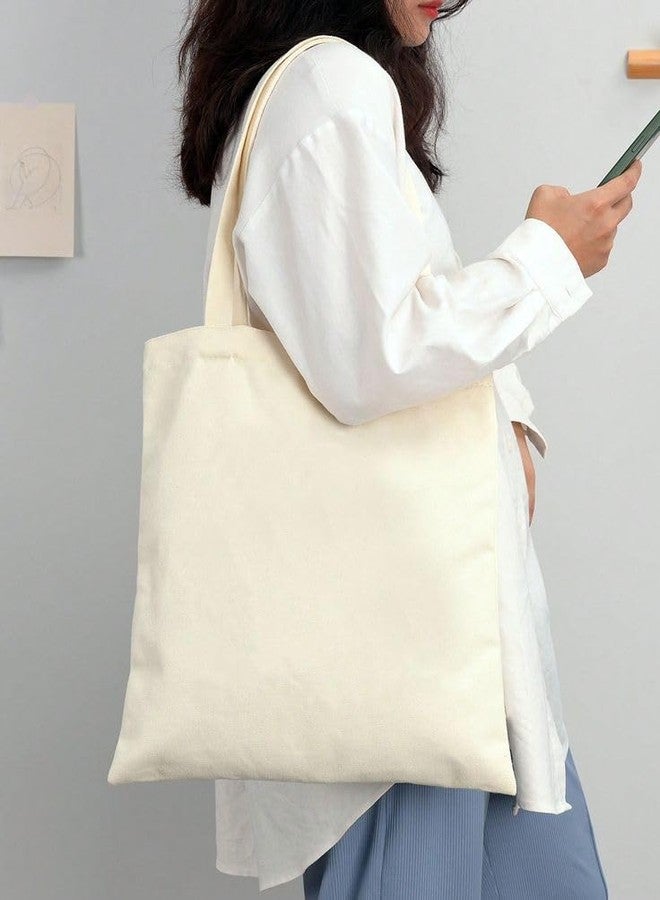 Avaiya Solid Color Canvas Tote Bag for Women & Men - Large Capacity Eco-Friendly Shoulder Handbag for Shopping, Office, College & Daily Use - Image 2